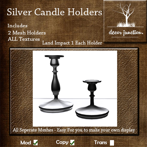 DJ - Mesh Silver Candle Holder