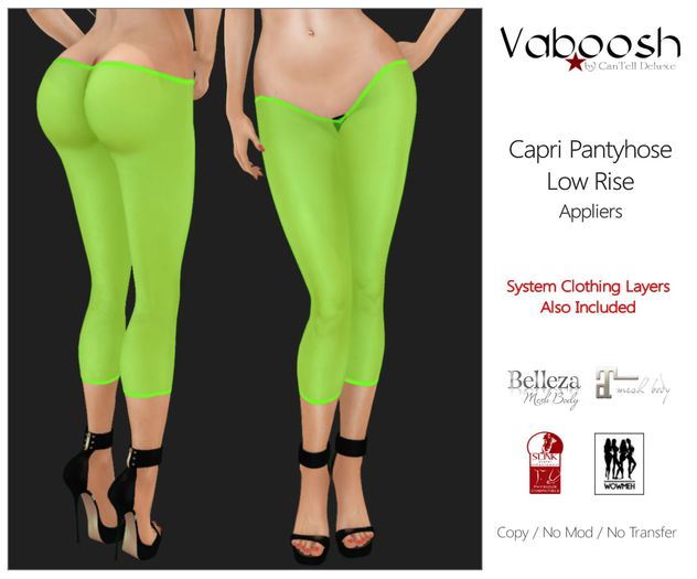 Vaboosh - Tights Lowrise - Neon Green - Maitreya / Slink / Belleza Appliers