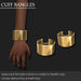 Cuff bangle plated gold