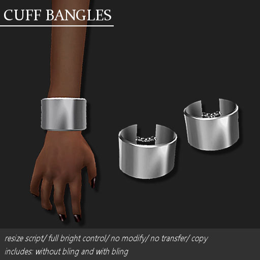 CUFF BANGLE PLATED PLATINUM       -RYCA-