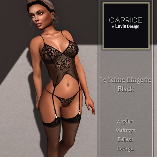 Je t"aime Lingerie Black applier