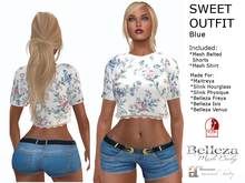 *BSASSY* SWEET JEAN SHORTS AND SHIRT OUTFIT BLUE