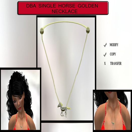 SINGLE HORSE GOLDEN NECKLACE