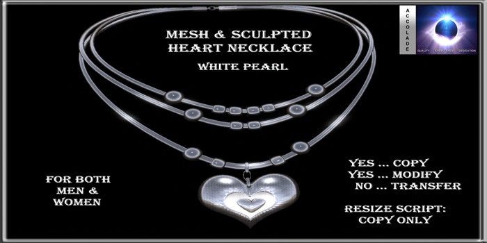 WHITE PEARL HEART NECKLACE