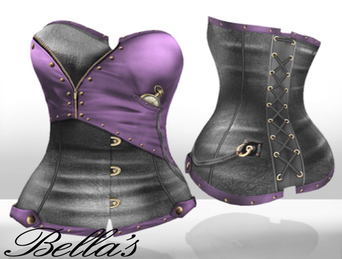 Corset Exposed Black Lilac (S)