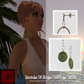 ::: MOON :::(resizeable)Rounds of Rings Earrings GREEN