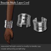 Bracelet Multi Layer Cord Platinum    -RYCA-
