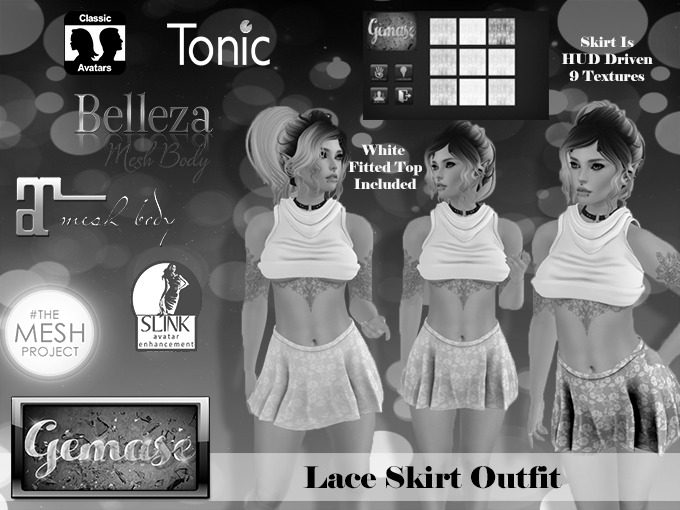 Gemase Designs - DEMO - Laced Skirt Outfit - Wear Me