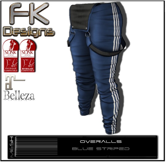 FK! - Overalls - Blue Striped