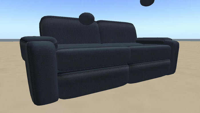 Blue Two seater leather sofa