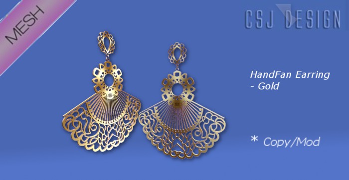 CSJ HandFan Earring (Gold)