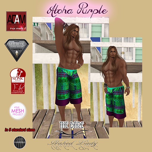 (o)(o)TBNL~Board Shorts~Aloha Purple