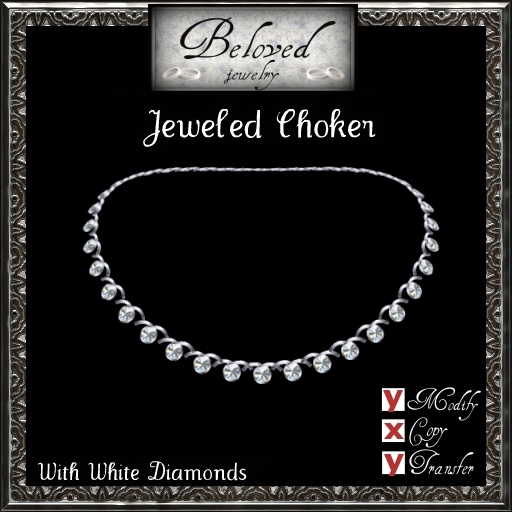 Beloved Jewelry : Jeweled Choker (White Diamond) Necklace