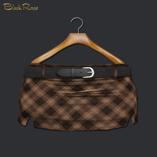 BlackRose Slit Mini Skirt Plaid Brown