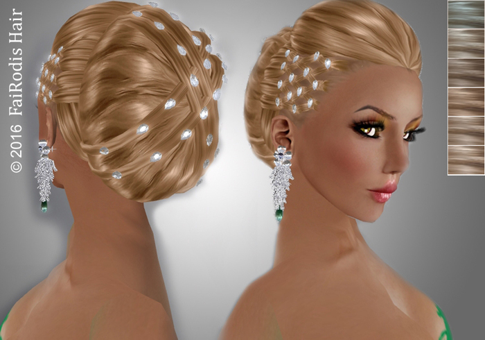FaiRodis Angel hair updo light blonde2+diamond decoration pack
