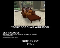 CUTE YORKIE DOG CHAIR & FOOT STOOL 