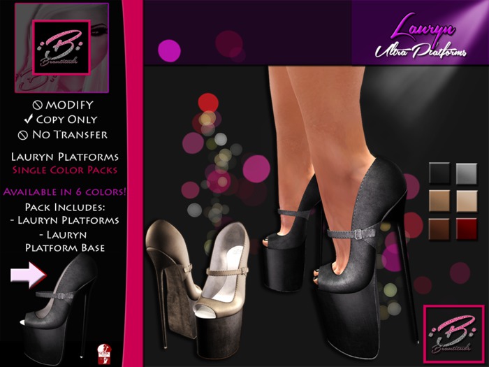 :[Beautitude]: Lauryn Platforms [Onyx] (Add Me)