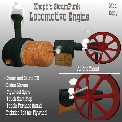 Kheph's SteamPunk Locomotive Engine (27 Prim)