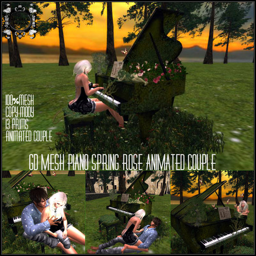 GD MESH PIANO SPRING ROSE ANIMATED COUPLE