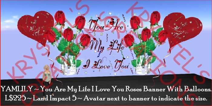 YAMLILY You Are My Life I Love You Roses Banner (Rezz Me)