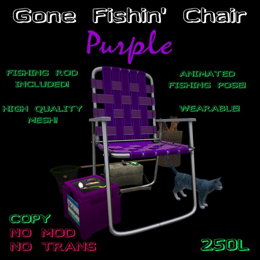 Gone Fishin' Chair  ~ Purple