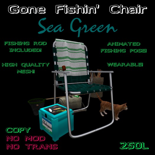 Gone Fishin' Chair  ~ Sea Green