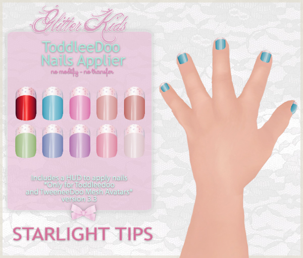 *+GK+* TD Nails ~ STARLIGHT TIPS - For ToddleeDoo / TweeneeDoo