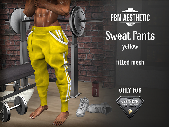PBM Aesthetic [Sweat Pants] Yellow