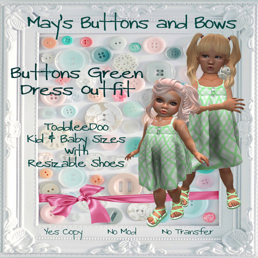 MBB * Buttons Green Dress Outfit (K&B)