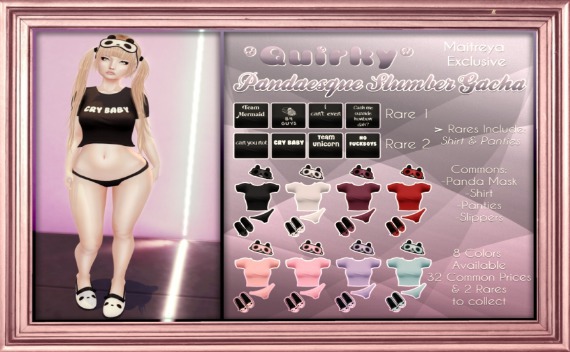 Quirky - Pandaesque Slumber Panties - Cerulean