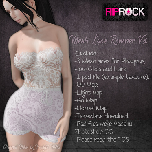 RipRock - Fitted Mesh Lace Romper full perms