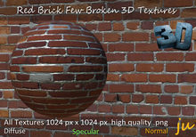 JU Red Brick Few Broken 3D Textures Full Perm