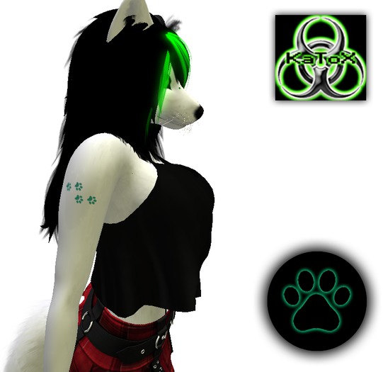 [KaToX] DSD Pawprints Tattoo - Cyan
