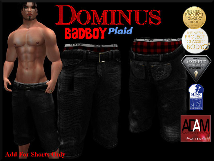 ~DOMINUS~BadBoy (Plaid) bAGGY Short (BOXED)