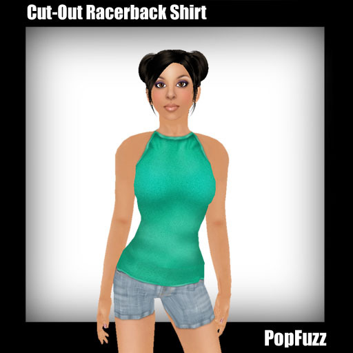 Teal Cut-Out Racerback Shirt by PopFuzz
