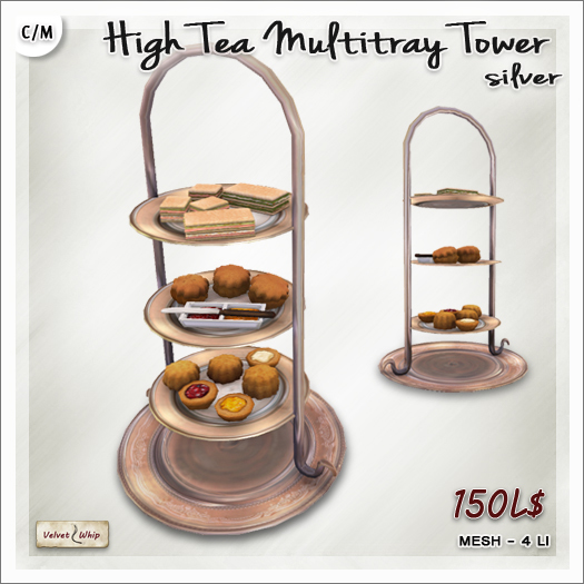 Second Life Marketplace - [V/W] High Tea Multitray Tower - Silver ...