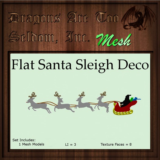 DATSI Mesh - Flat Santa Sleigh Deco Set