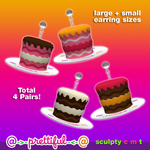 @~>~ PrettiFuL ~<~@ Earrings [ cake on plate]