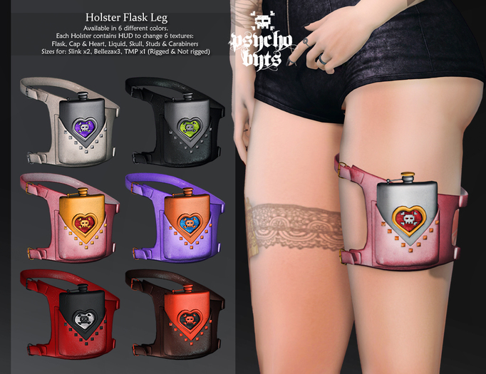 .{PSYCHO:Byts}.Holster Flask Leg - Pink