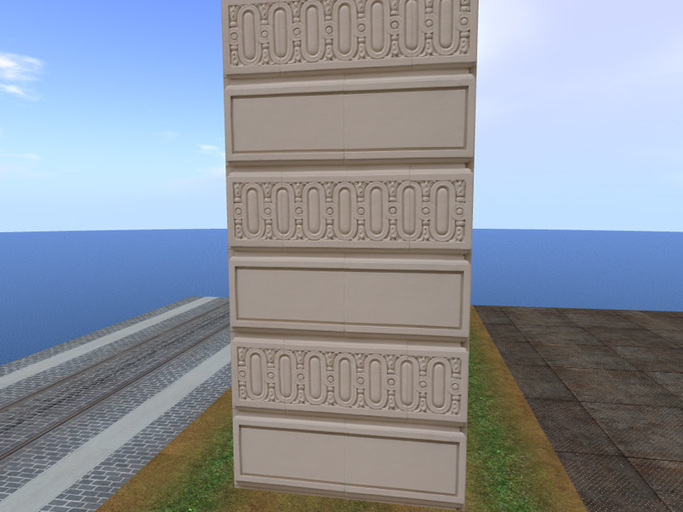High Resolution Carved Stone Wall/ Column Section w/ Full Perm Texture Included 6403