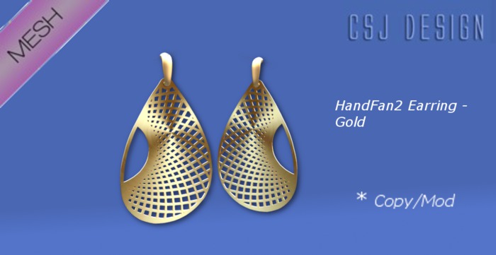 CSJ HandFan Earring2 (Gold)
