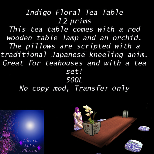 Indigo Floral Tea Table