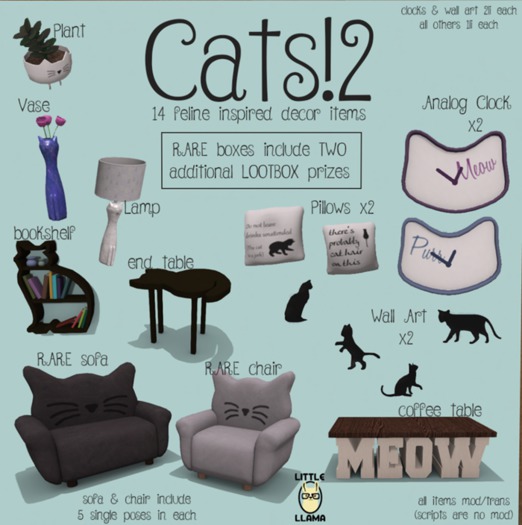 Little Llama - CATS!2 - Pillow 2 (BOXED)