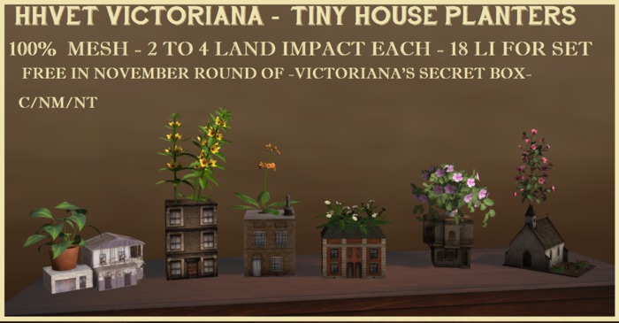 HHVET Victoriana Tiny House Planters Fat Pack