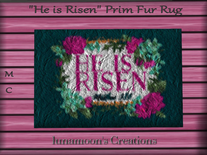 He is Risen Prim Fur Rug