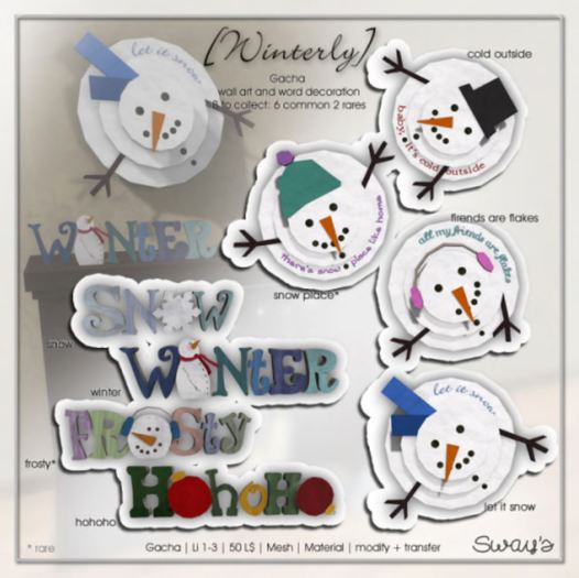 Sway's [Winterly] wall art snowman . cold outside
