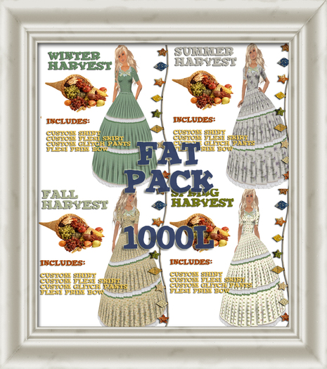 Shabby Chic Harvest Country Western Victorian Prairie Vintage Dress Fat Pack