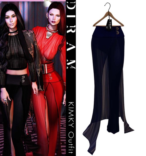 - D I R A M - KIMKY Pant&Skirt - Blue _ FittedMesh