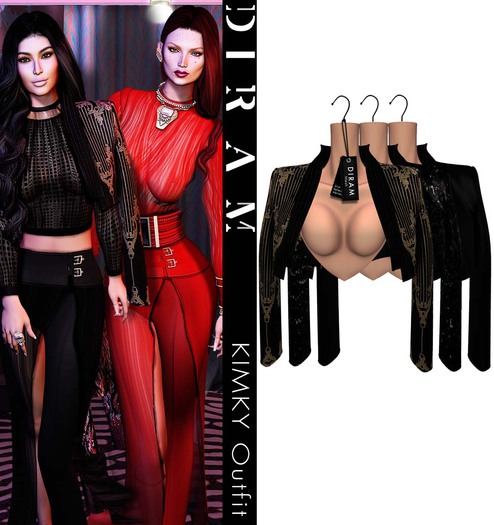 - D I R A M - KIMKY Shoulders Coat - Blacks - NonRiggedMesh