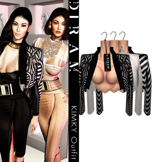 - D I R A M - KIMKY Shoulders Coat - White - NonRiggedMesh